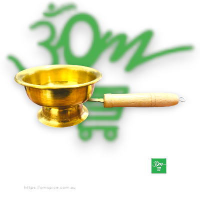 Brass Dhupauro with Wooden Handle
